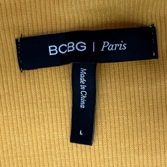 BCBG PARIS Rib Knit Cut Out Long Sleeve Body Con Dress LG - Picture 8 of 10